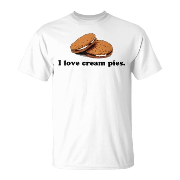 Retro Funny Oatmeal Cream Pie Graphic T-Shirt Snack Lover Adult Unisex Soft Cotton Short Sleeve Top
