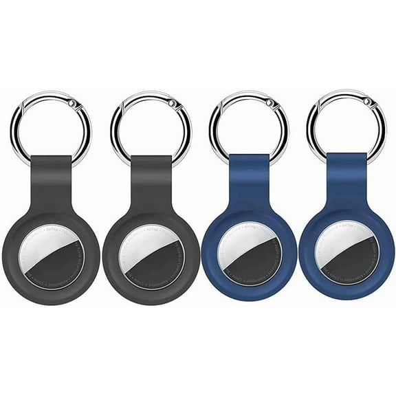 Airtags 4 Pack Silicone Protective Case Keychain for Air Tags, Airtag Holder Cover for Apple Airtag,Airtag Case Soft Skin Air Tag Cover Accessories with Key Chain for Apple Air tag Key Finder Tracker