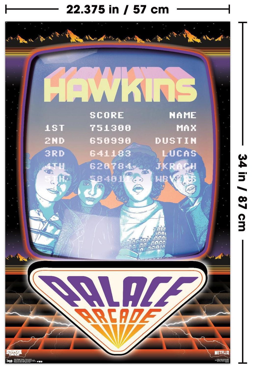 Netflix Stranger Things: Season 2 - Palace Arcade Wall Poster, 22.375" x 34"
