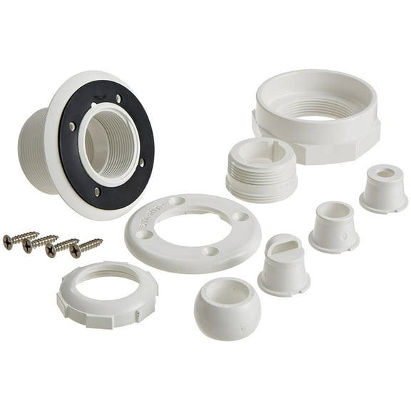 Pentair 08430-0050 Vinyl Pool Fitting with 1.5" NPT PVC Body - White