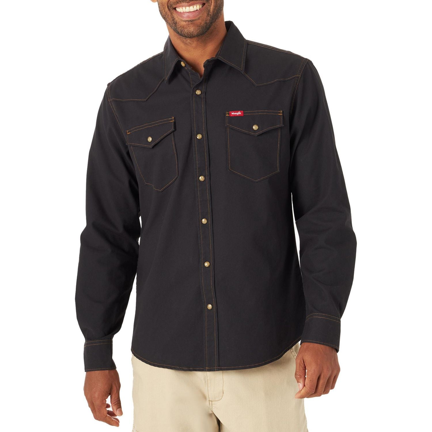 Wrangler Men's Long Sleeve Canvas Shirt