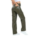thumbnail image 5 of HDE Women's High Waisted Faux Leather Cargo Pants with Pockets Green 29, 5 of 6