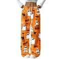 thumbnail image 2 of Hearthz Fleece Lounge Pants Women Boo Ghost Pumpkin Graphic Womens Pj Bottoms Halloween Fall Winter Women's Fuzzy Plush Pajama Pants, 2 of 6