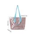 thumbnail image 3 of Striped Waterproof PVC Beach Tote Bag, Large Capacity Handheld and Shoulder Bag for Pool Travel and Daily Errands, Lightweight Foldable Summer Tote, Practical Travel and Gift Idea, 3 of 6