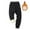 Black, variant on Mens Fleece Sweatpant Straight Pant with Pockets Solid Pants Drawstring Open Bottom Winter Trousers Gray