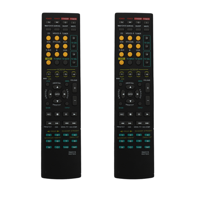 2X Remote Control Smart Controller for RX-V363 RX-V463 RAV315 RX-V561 RAV311 RAV312 RAV282 RX-V650 RX-V459,2 * Remote Control (Battery NOT Included),black