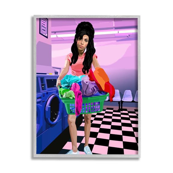 Stupell Industries Vivid Winehouse Laundry Laundromat Checkered Floor , 16 x 20, Design by Lynnda Rakos