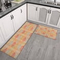 thumbnail image 3 of Bohemian Retro Color Diamond Pattern Kitchen Rugs and Mats Sets Of 2, Funny Kitchen Decoration Rubber Backing Non-Slip Absorbent Mats for Sink Waterproof Runner Rug for Laundry Room 17x30+17x48inch, 3 of 7
