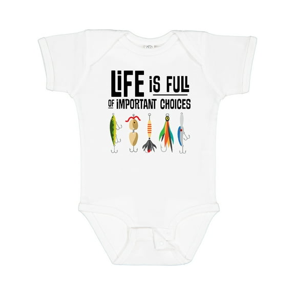 Inktastic Fishing Life is Full of Important Choices Boys or Girls Baby Bodysuit