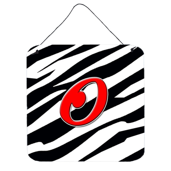 Letter O Initial Monogram - Zebra Red Wall or Door Hanging Prints