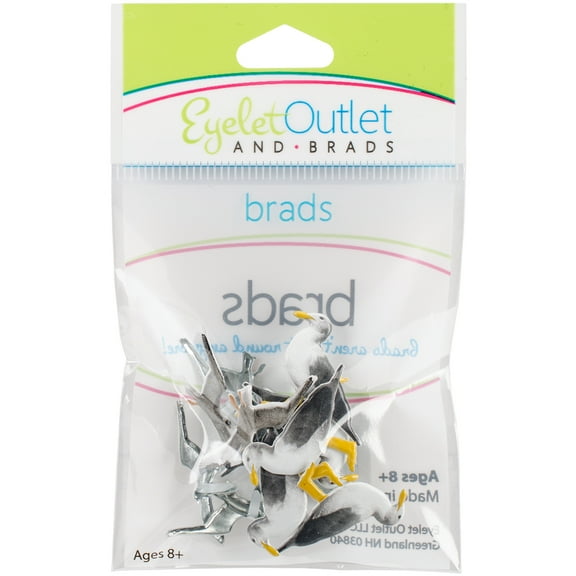 Eyelet Outlet Shape Brads 12/Pkg-Seagull