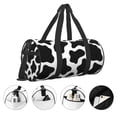 thumbnail image 5 of Fotbe Cow Print Black White Pattern Foldable Sports Gym Bag with Wet Dry Pocket, Ultralight Travel Bag, Large Capacity Duffel Bag, Splash Proof Carry on Bag, Overnight Bag, Weekender Bag, 5 of 8
