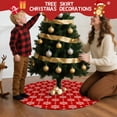 thumbnail image 5 of 36 Inch Christmas Tree Skirt – Velvet Plush Tree Mat, Soft Thickened Polyester with Red Ties, Single-Sided Printing, Available in 30in/36in/48in, Perfect for Holiday Xmas Tree Decoration, 5 of 7