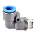 thumbnail image 3 of Elbow Push to Connect Air Fittings 12mm Tube OD  X 3/8PT Thread Pneumatic Connectors Grey, 3 of 3