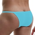 thumbnail image 2 of Ropa interior sexy para hombre con cintura baja y caderas expuestas, bikini sexy con forma de U y triángulo pequeño, 2 of 6