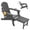 Gray, variant on Folding Adirondack Chair with Adjustable Back&Ottoman for Deck Patio Outdoor HDPE Lawn Chair,Black