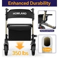 thumbnail image 2 of Andadores plegables HOMLAND para personas mayores con asiento, andador con ruedas de altura ajustable, andador con ruedas grandes de 8" para todo terreno, andador liviano de aluminio., 2 of 5