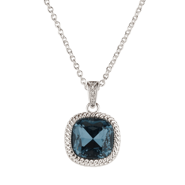 Collar para Mujer con Baño de Oro 14k o Plata LuckyLy, Cadena con Dije de Zirconia Cúbica, Modelo Cleo Azul
azul UNITALLA