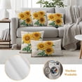 thumbnail image 2 of 2 Pack Outdoor Waterproof Throw Pillow Covers,Farm Rural Sunflower Bee Decorative Square Pillow Case Patio Pillowcases for Chair Couch Sofa 16x16in, 2 of 9