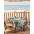 thumbnail image 2 of Outdoor Tablecloth with Umbrella Hole for Patio/Picnic/Party/Camping, Sage Green Ombre Waterproof Table Cloth Rectangle Table Cover Washable, Gradient Abstract Art Vintage (60"x 84"), 2 of 8