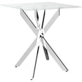thumbnail image 5 of Modern Square Side Table with Tempered Glass Top - Silver Accent Furniture, 5 of 8