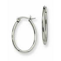 Stainless Steel 18mm Diameter Oval Hoop Earrings