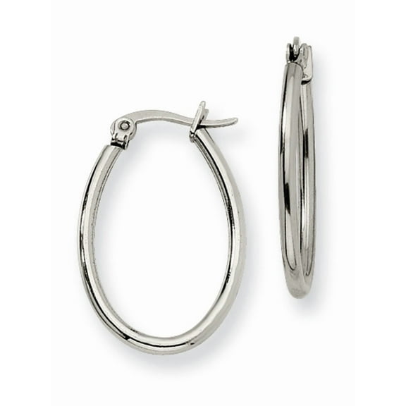 Stainless Steel 18mm Diameter Oval Hoop Earrings
