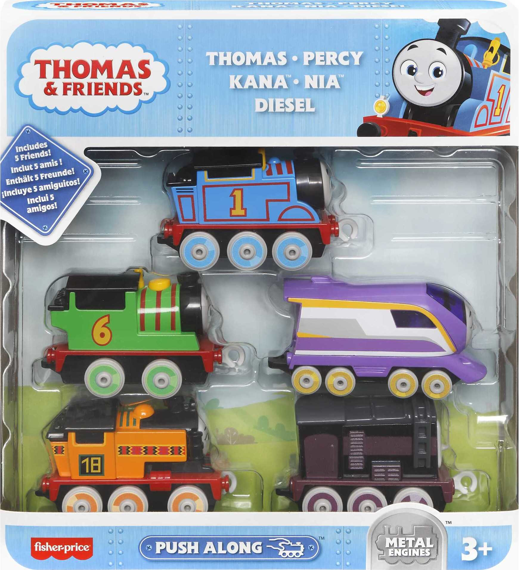 Pack,　of　Adventures　Friends　Thomas　Engine　Preschool　Trains　Set　for　Push-Along　Kids