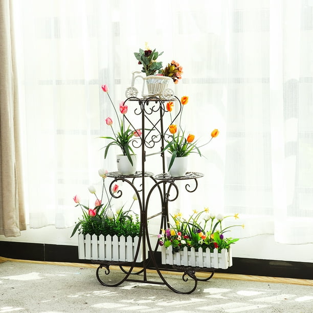 32inch Indoor Outdoor 5Tier Metal Plant Stand Flower Pot