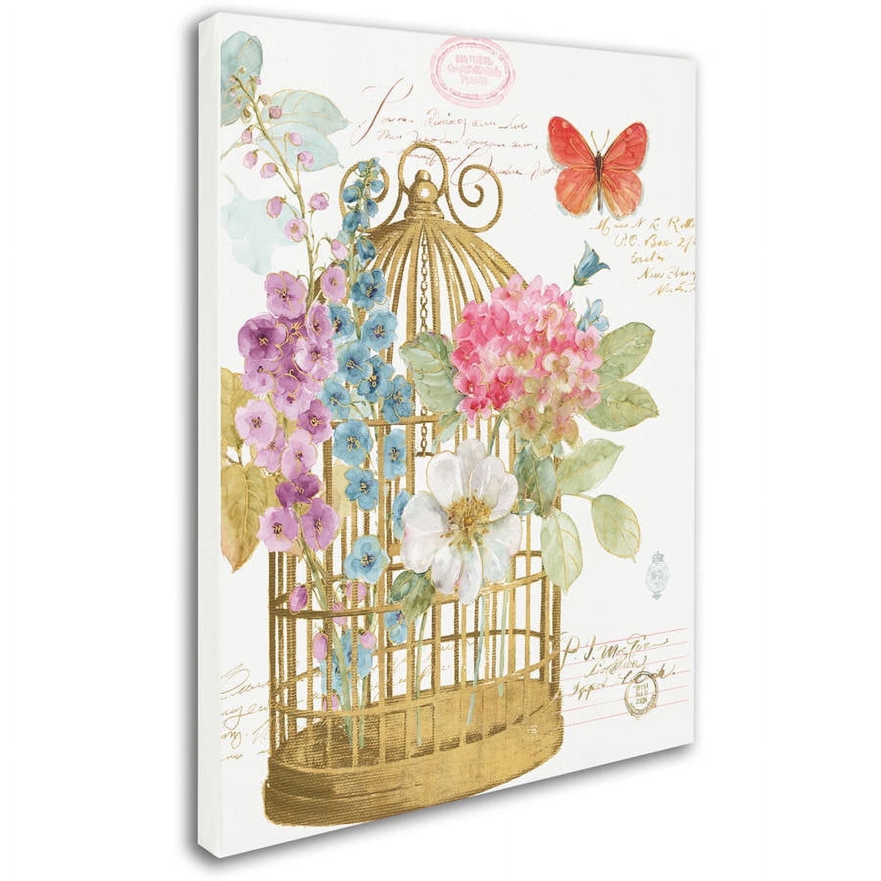 Trademark Fine Art "Rainbow Seeds Romantic Birdcage II" Canvas Art by Lisa Audit