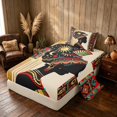 thumbnail image 2 of Manfei African Tribal Aztec Twin Sheets, Black Girl Bedding, Black Red Teal Gold, Black Reversible 3pcs1 Flat Sheet + 1 Fitted Sheet + 1 Pillowcase, 2 of 6