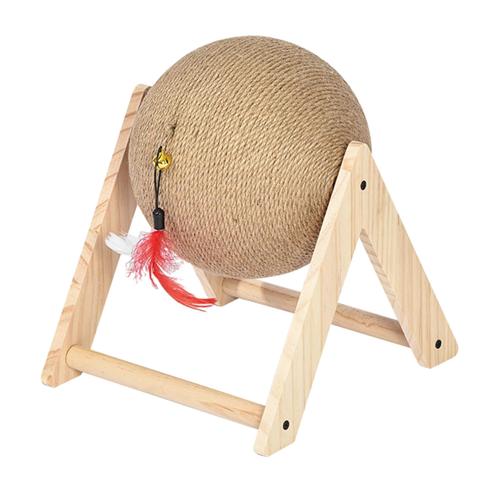 Bvdfgk Cat Scratching Ball Toy Wooden Stand Interactive V-Shape Cat Scratcher Keep Cats