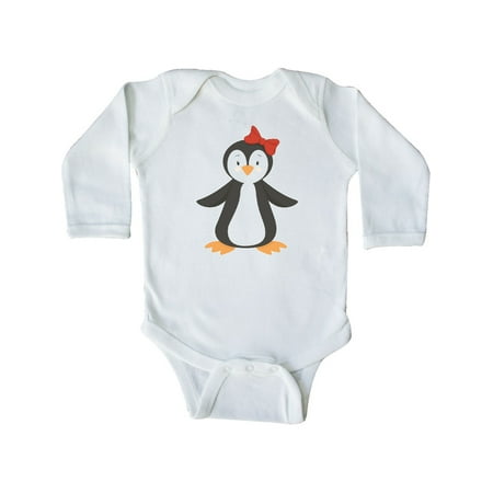 

Inktastic Penguin With Bow Gift Baby Boy or Baby Girl Long Sleeve Bodysuit