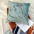 thumbnail image 3 of The HomeCentric Cushion Cover For Sofa Light Blue Euro Pillow Shams Pack of 2, 26x26 inch (65x65 cm) Silk Euro Sham Covers Abstract Waves Sequin Embellished Beach European Sham - Water Burst, 3 of 15
