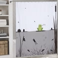 thumbnail image 2 of Black and White Frog Shower Curtain for Bathroom Women Men Quick-Drying Pool Fish Water Plants Shower Curtain with 12 Hooks for Hotel Home Decor Bath Accessories 72x72 Inch, 2 of 6