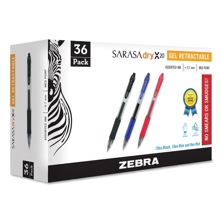 Zebra Sarasa Dry Gel X20, Smooth Writing, Retractable Gel Pen