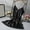 Black, variant on IQPE Women Elegant Lace Halter Pajamas Soft Satin Nightdress Comfort Home Wear Nightgown