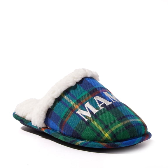 Dearfoams Women's Mama Bear Plaid Mom Scuff Slipper