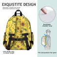 thumbnail image 5 of Sunflower and Bee Yellow Pattern Cute School Backpack Bag for School with Padded Back and Adjustable Shoulder Straps 15.25"x11.5"x5.25", 5 of 5