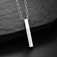 thumbnail image 5 of QQTDFG Men Women Silver Stainless Steel Bar Pendant Necklace Unisex Cube Curb Chain 22"-LIVE FOR YOURSELF, 5 of 7