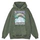 thumbnail image 5 of Sudadera con capucha retro desgastada con diseño de olas del mar y sol para hombre, moda de otoño, 100 % algodón, ropa holgada de gran tamaño, 5 of 5