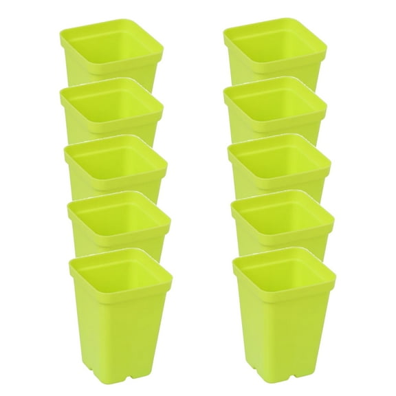 SUNPACK 2.5" Square Seedling Pot for Indoor Gardening, Lime Green (Pack of 10)