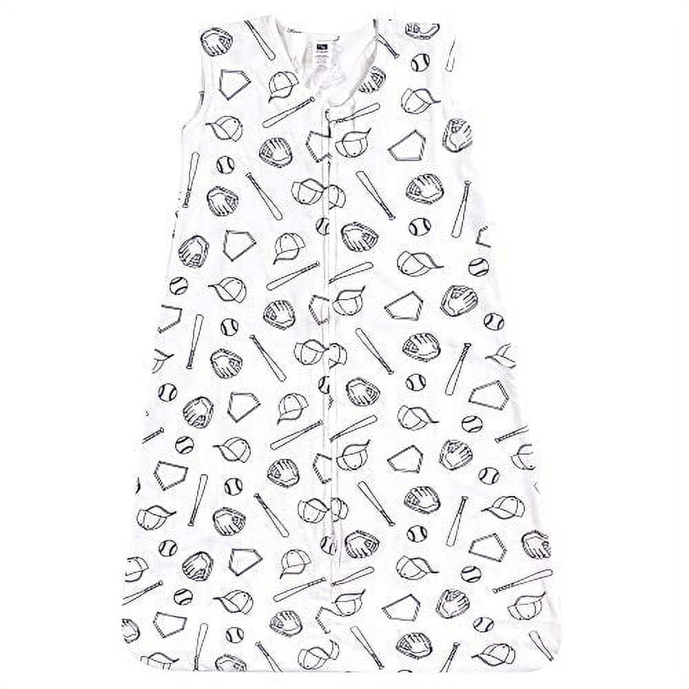 Hudson Baby Infant Boy Cotton Sleeveless Wearable Sleeping Bag, Sack, Blanket, Baseball, 6-12 Months