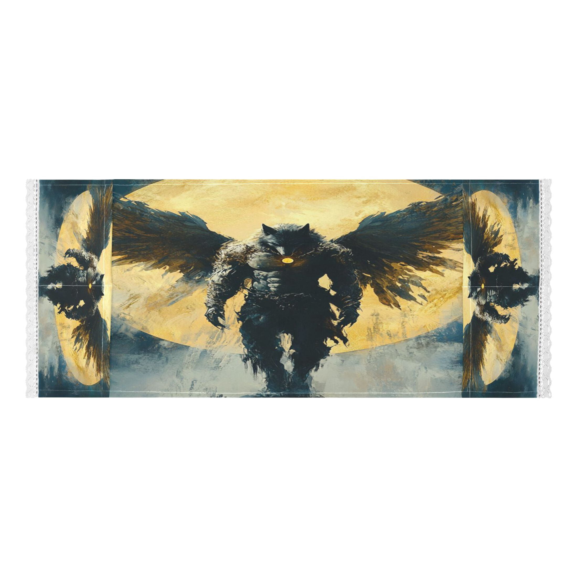 Wolf Man As An AngelWasher and Dryer Covers Dust-Proof and Oil Resistant Fridge Cover with 4 Storage Pockets Washing Machine Top Cover for Laundry Kitchen Home 51.2 x 22 In