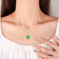 thumbnail image 4 of Ocean Heart Ice Crack Verde Collar Femenino Titanio Acero Corazón Zircon Collar Accesorios, 4 of 8
