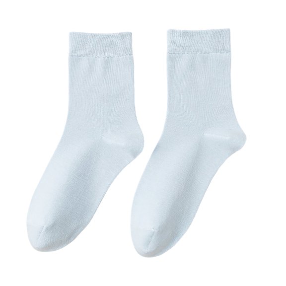Cotton Seamless Toe Mid Calf Socks, Breathable Breathable Casual Crew Socks, Women Men Ankle Socks
