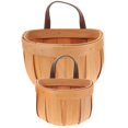 thumbnail image 3 of Light Brown Synthetic Woven Hanging Basket for Kitchen Storage and Wall Decor 2 Pieces, 3 of 4