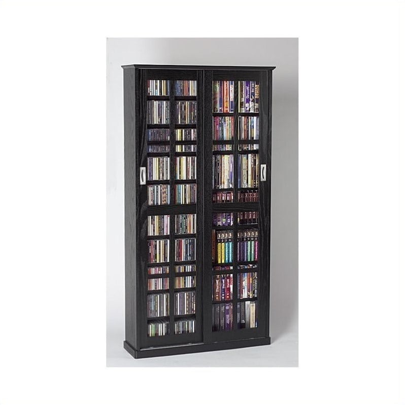 Leslie Dame 62" CD DVD Wall Media Storage in Black