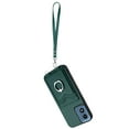 thumbnail image 2 of Wallet Case for Motorola G Play 4G 2024, Stylish Ultra Slim PU Leather Card Slots Ring Stand Wrist Strap Shockproof Protective Thin Lightweight Back Case Cover for G Play 4G 2024, Green, 2 of 7
