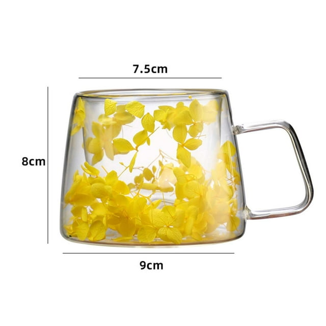 Tasses à Café & Mugs 200ml Verre à Fleurs transparent à Double Couche Isolé